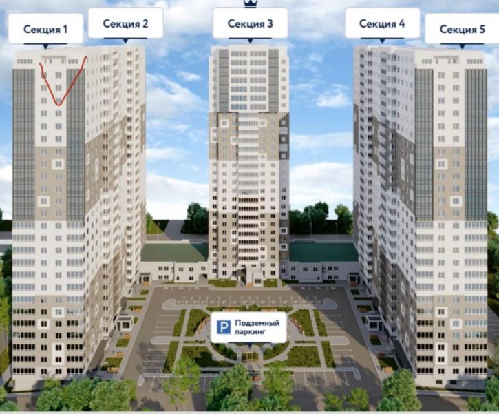 1-комн квартира в новом доме 7-я просека 3-й проезд