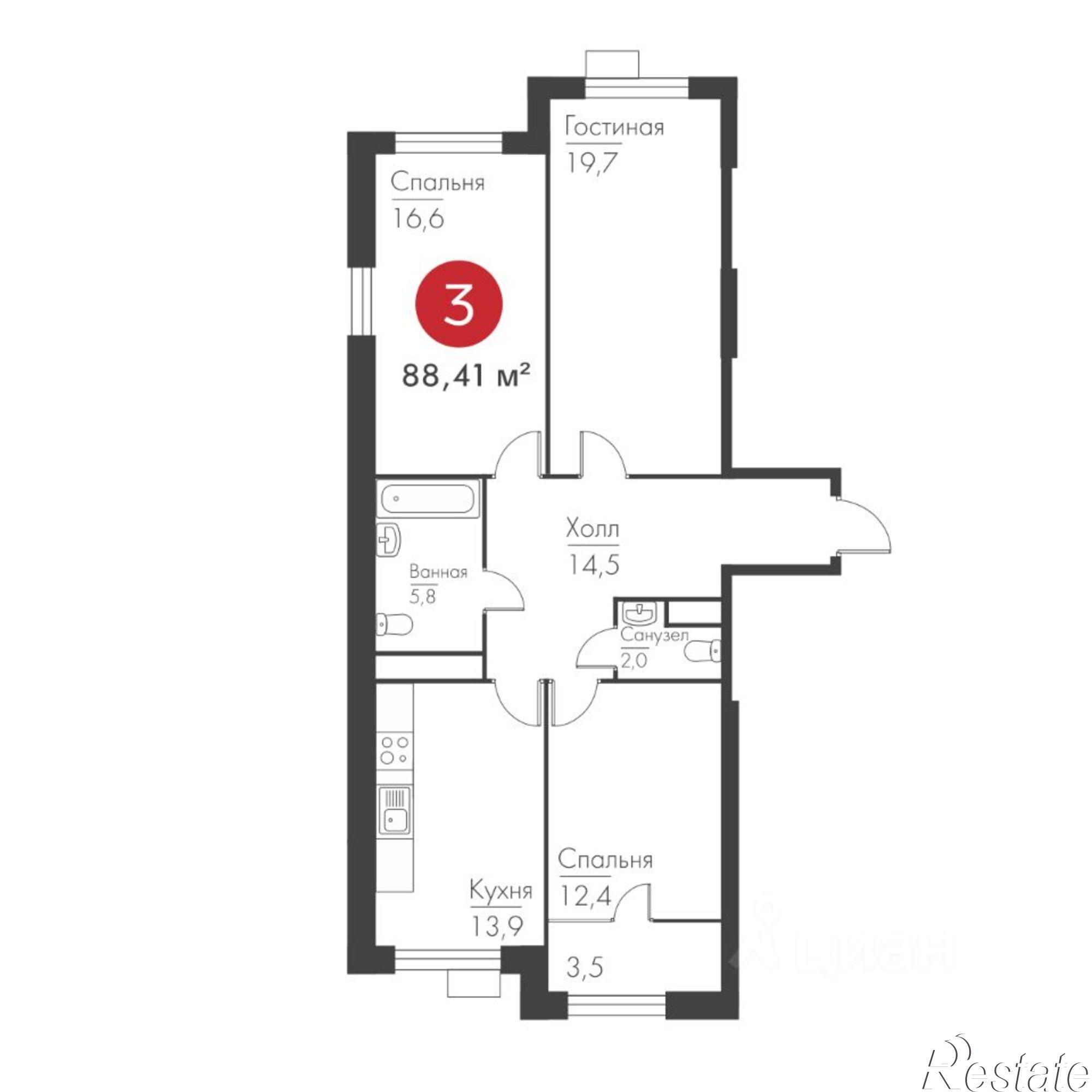 Купить квартиру за 14 586 300 рублей на ул Николая Панова, 25