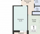 1-комн, 41 кв м, этаж 16/24 улица Советской Армии, 240Б