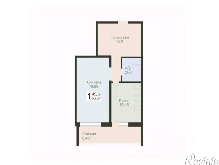 1-комн квартира в новом доме 3-й кв-л, 8,  д. 8