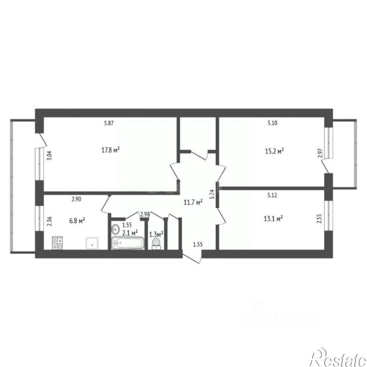 3-комн квартира ул Авроры, 201,  д. 201