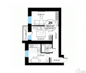 2-комн, 58 кв м, этаж 8/18 Красноглинский