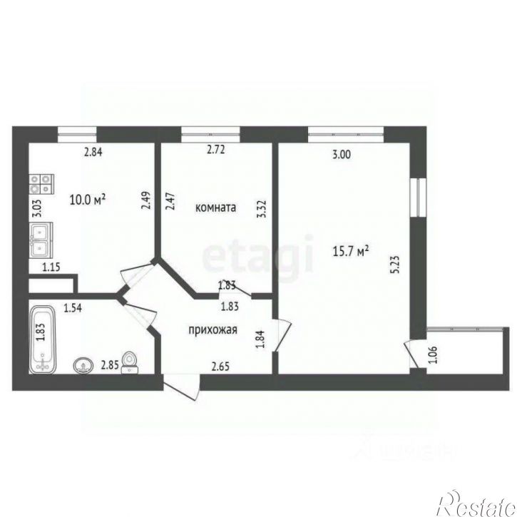 2-комн квартира Демократическая улица, 142A,  д. 142A