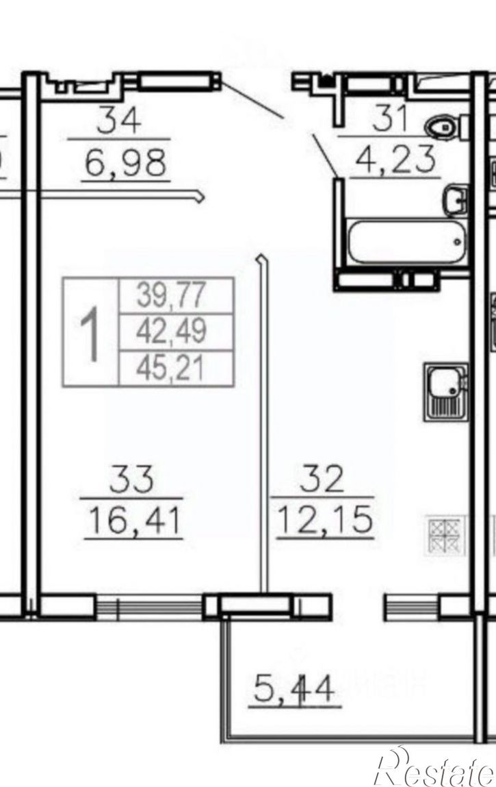 1-комн квартира в новом доме 3-й проезд, 50,  д. 50