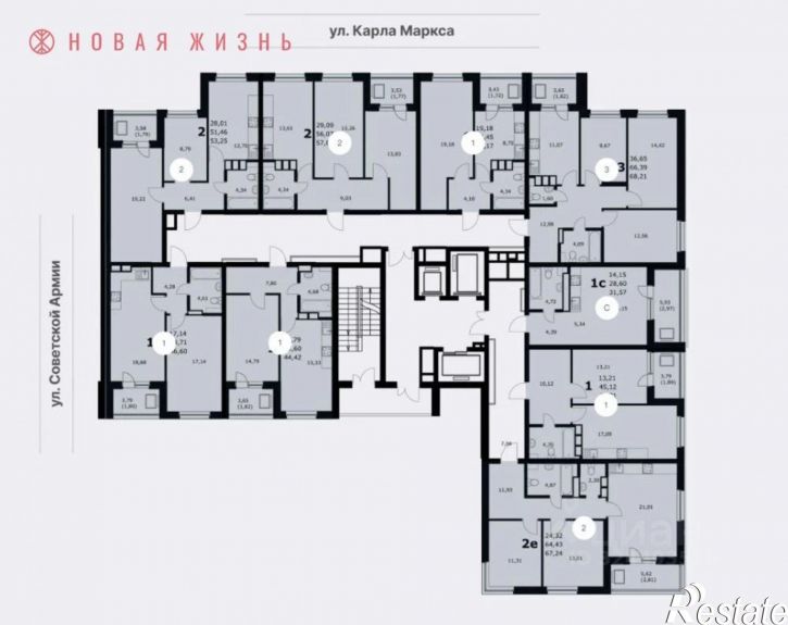 2-комн квартира в новом доме пр-кт Карла Маркса, 251,  д. 251