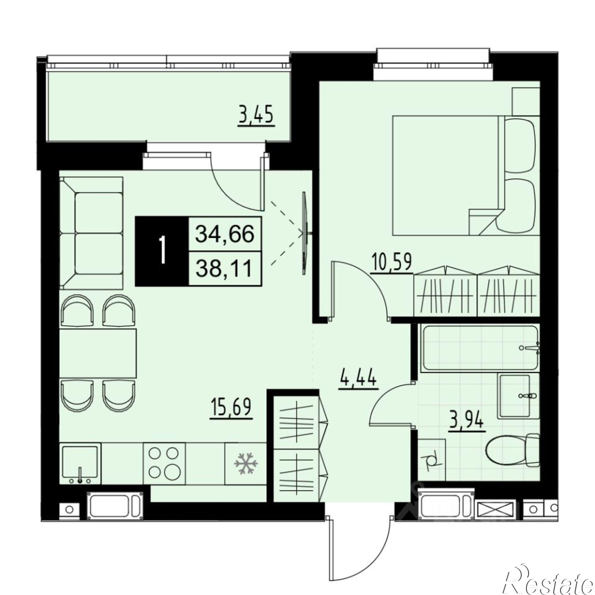 Купить квартиру за 4 850 970 рублей на Южное шоссе, 7А