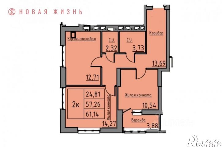 2-комн квартира ул Корабельная, 13,  д. 13