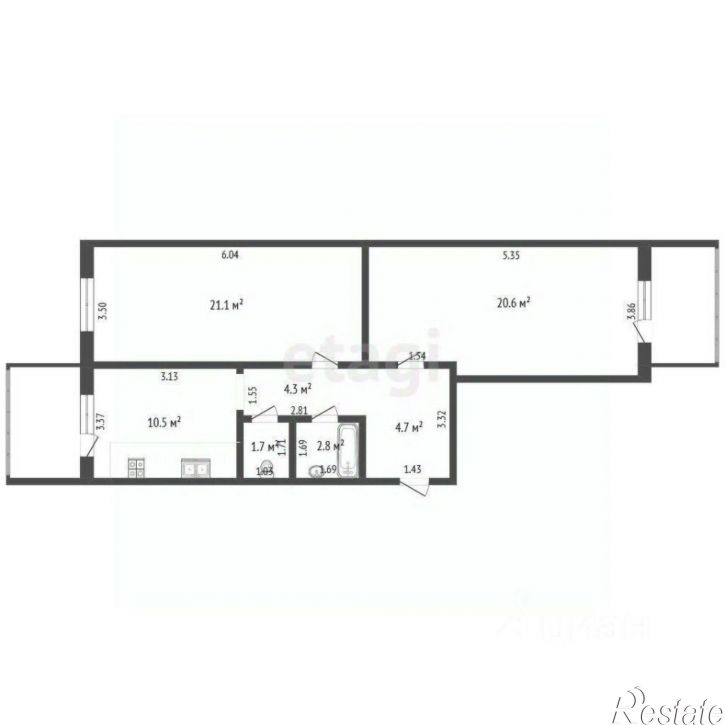 2-комн квартира ул Ерошевского, 31,  д. 31