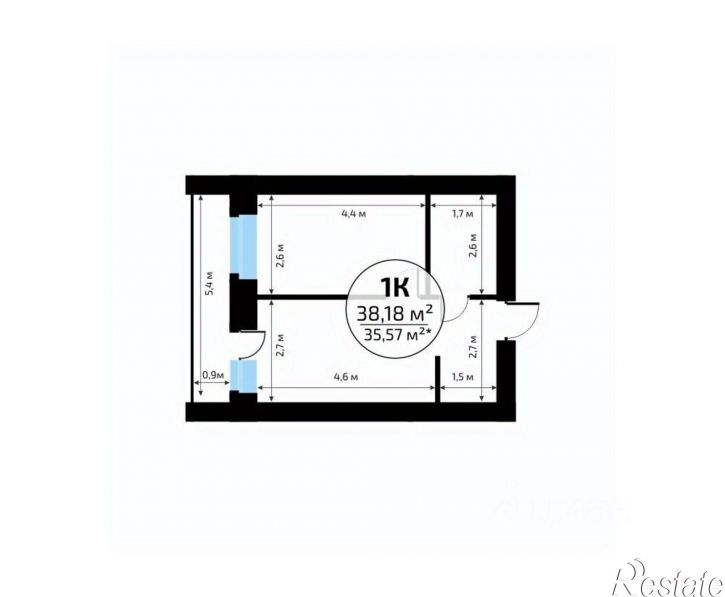 1-комн квартира в новом доме Самара, Красноглинский