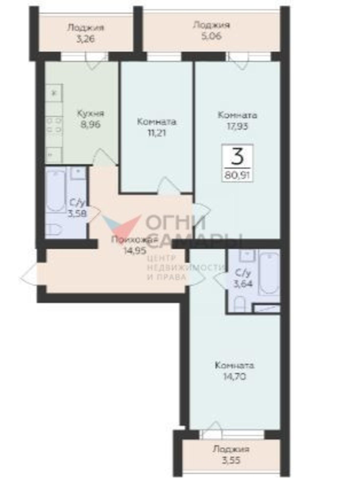 Купить квартиру за 11 107 600 рублей на Советской Армии улица, 242