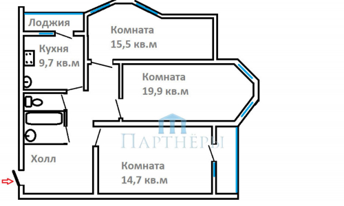 Продажа 3-комн квартиры Московское шоссе 18-й километр, 7А