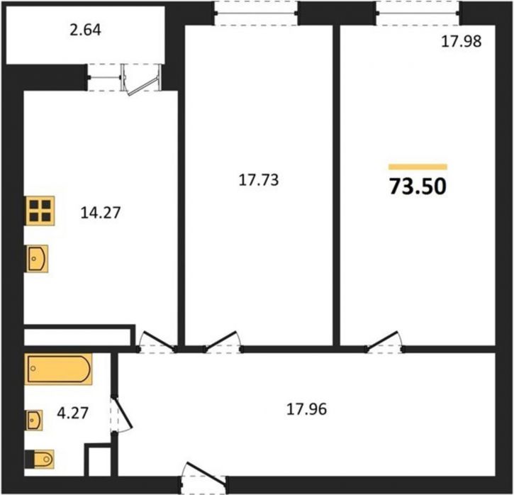 2-комн квартира в новом доме Московское шоссе