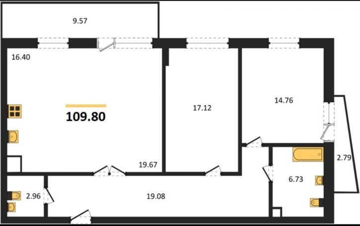 3-комн квартира в новом доме 4-й проезд, 8А