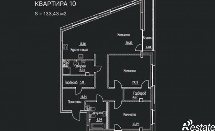 3-комн квартира в новом доме Межевая улица, 2,  д. 2