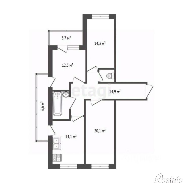 3-комн квартира Московское шоссе, 199,  д. 199