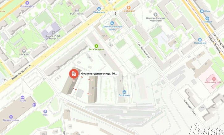 Торговое помещение Физкультурная улица, 103А,  д. 103А