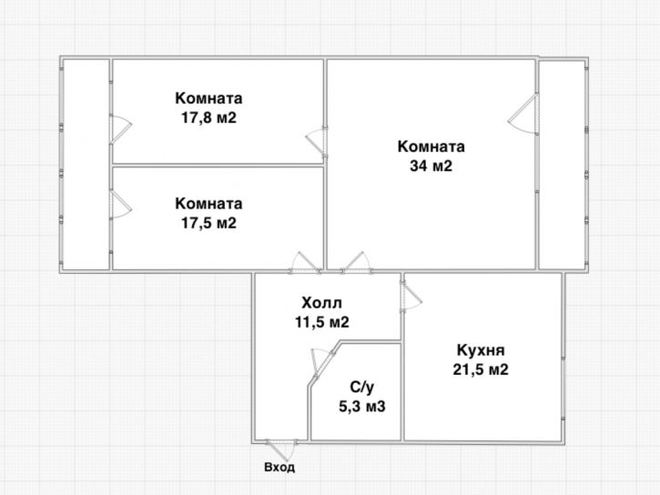 3-комн квартира Советской Армии улица, 240Б