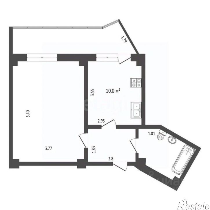1-комн квартира Солнечная улица, 2,  д. 2