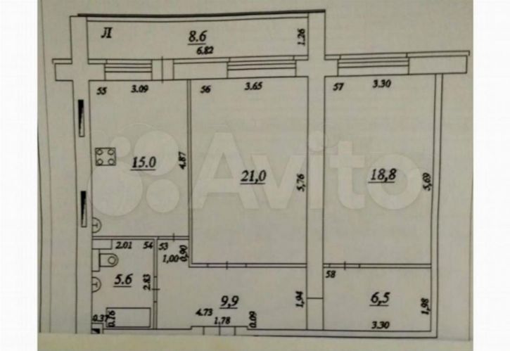 2-комн квартира Осипенко улица, 3А