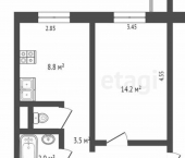 2-комн, 53кв м, этаж 4/13 ул Александра Матросова, 53
