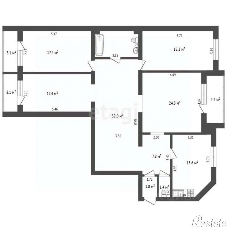 4-комн квартира ул Арцыбушевская, 92,  д. 92
