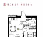 1-комн, 39 кв м, этаж 2/8 Спортивная улица, 4
