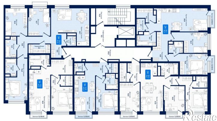 3-комн квартира в новом доме 8-я Радиальная улица, 31,  д. 31