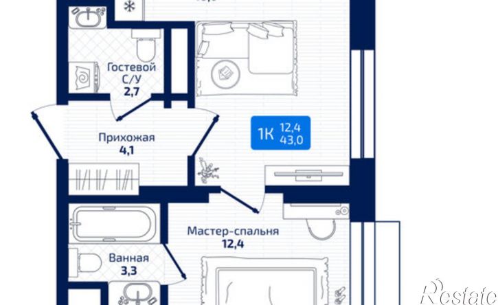 1-комн квартира в новом доме 8-я Радиальная улица, 31,  д. 31