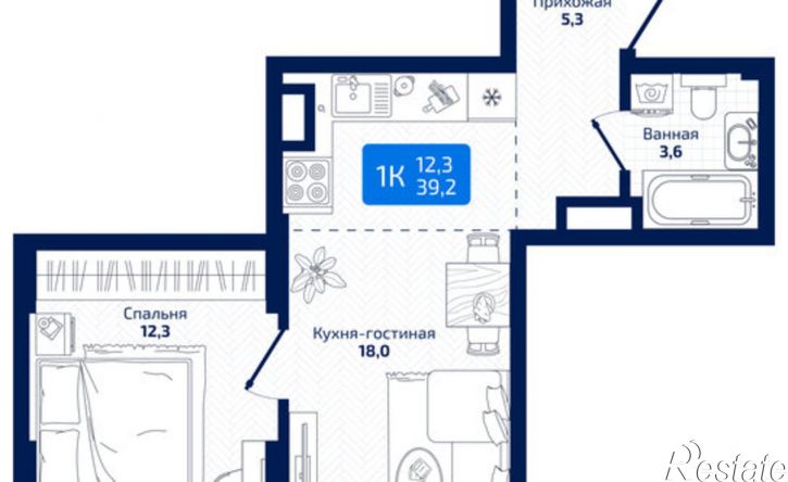 1-комн квартира в новом доме 8-я Радиальная улица, 31,  д. 31