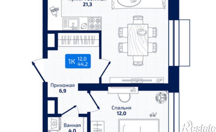 1-комн квартира в новом доме ул Радиальная 8-я, 31,  д. 31