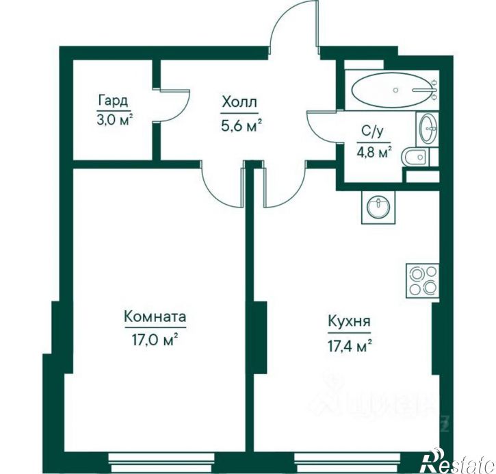 2-комн квартира в новом доме ул Ново-Садовая, 106 80,  д. 106 80,  к. 80