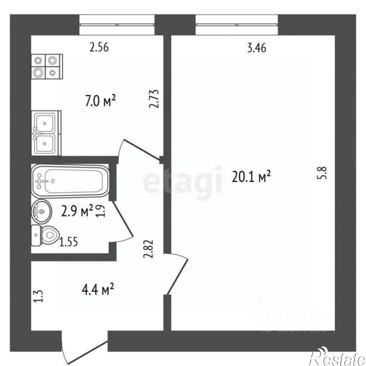 1-комн квартира улица Николая Панова, 28,  д. 28