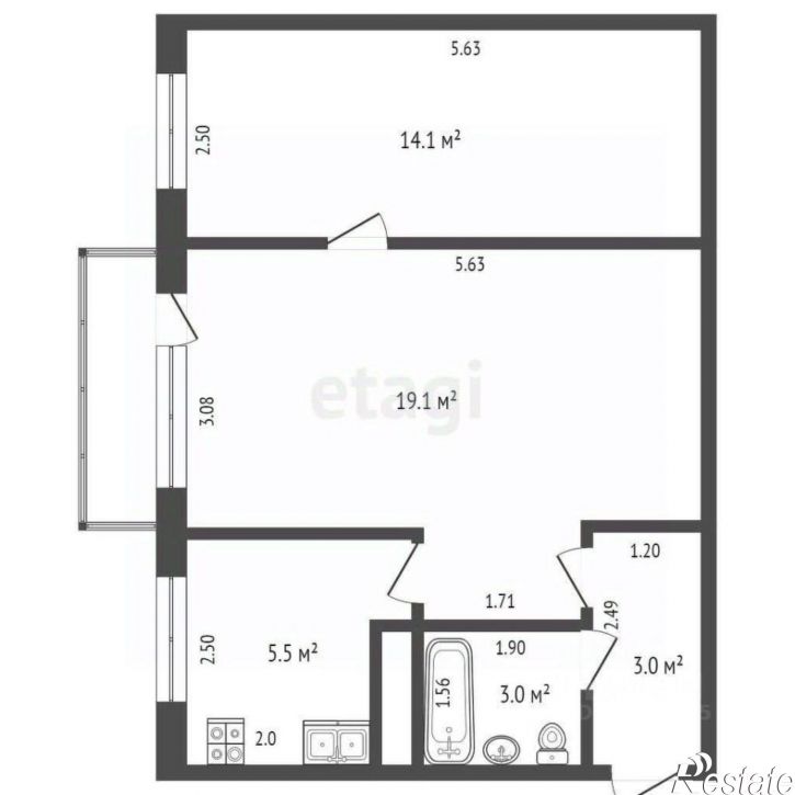 2-комн квартира 7-й кв-л, 13,  д. 13
