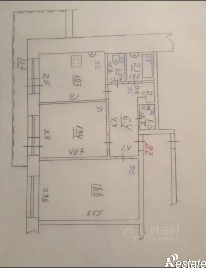 2-комн квартира Молодогвардейская улица, 103,  д. 103
