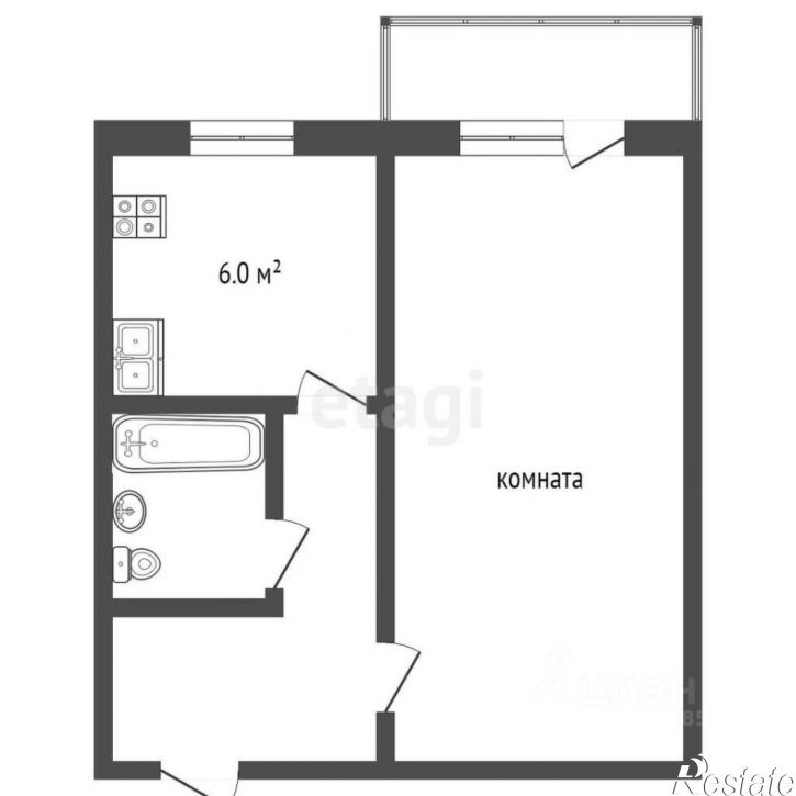 1-комн квартира проспект Ленина, 14,  д. 14