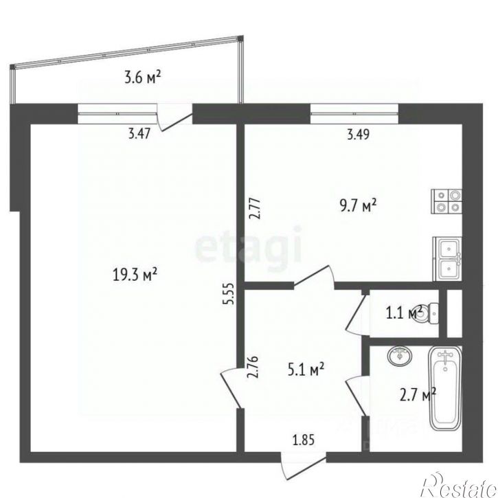 1-комн квартира проспект Карла Маркса, 475,  д. 475