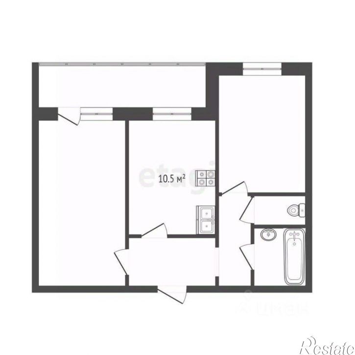 2-комн квартира пер Карякина, 1,  д. 1