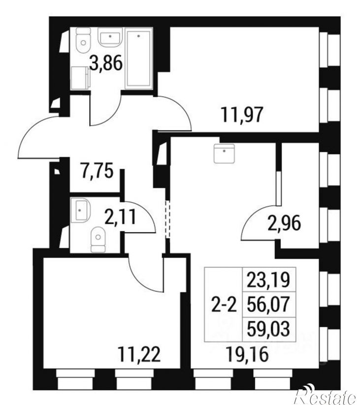 2-комн квартира в новом доме пр-кт Масленникова, 7а,  д. 7а