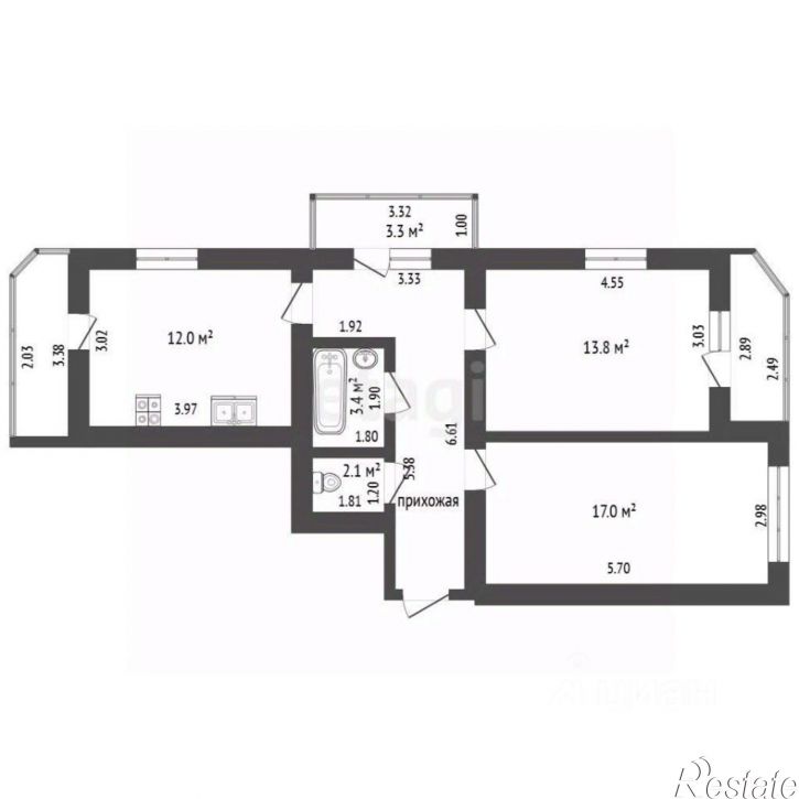 2-комн квартира ул Мяги, 24А,  д. 24А