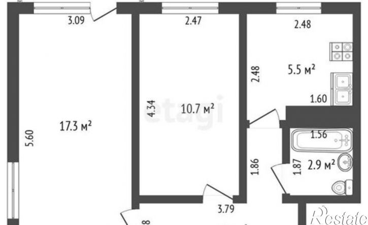 2-комн квартира ул Мориса Тореза, 17а,  д. 17а