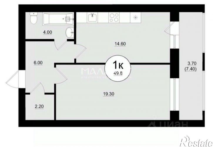 1-комн квартира в новом доме 3-я просека, 94Г,  д. 94Г
