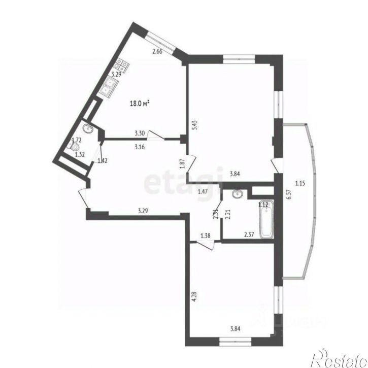 2-комн квартира Солнечная улица, 12,  д. 12