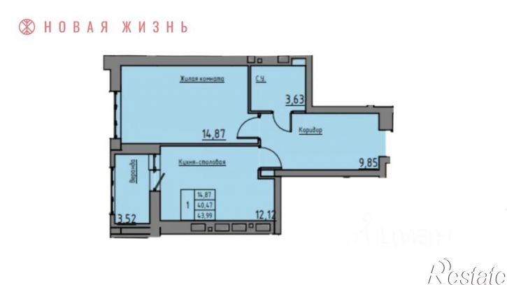 1-комн квартира Московское шоссе (дублер), 197,  д. 197