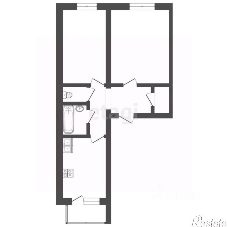 2-комн квартира улица Василия Татищева, 12,  д. 12