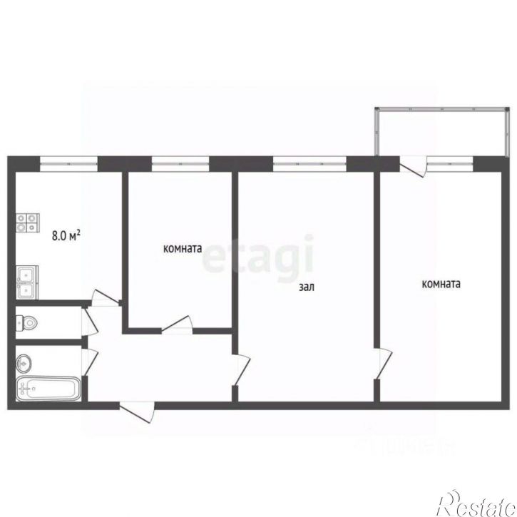 3-комн квартира Ново-Вокзальная улица, 217,  д. 217