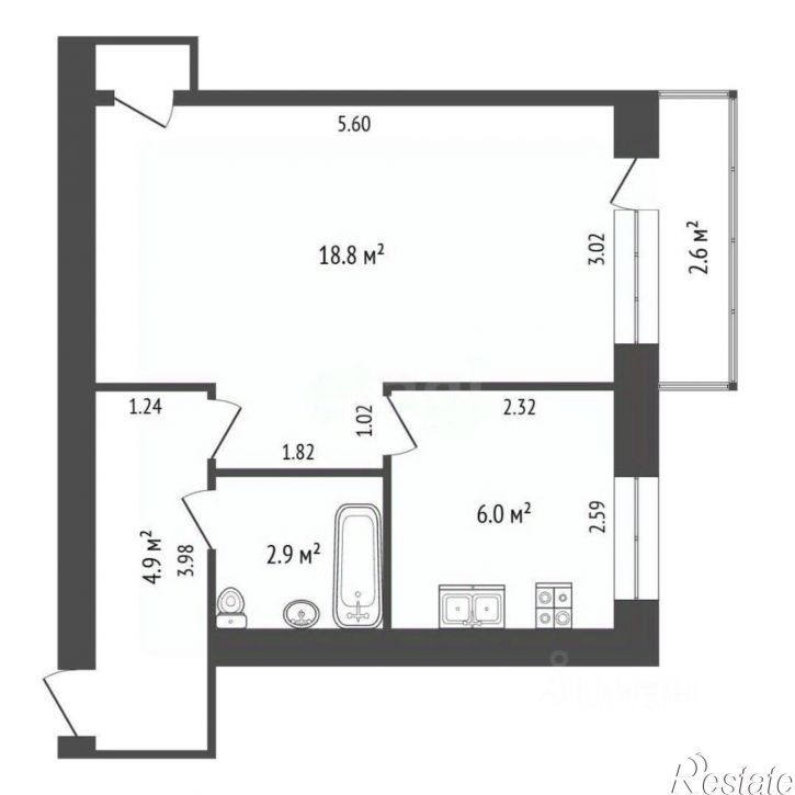 1-комн квартира ул Олимпийская, 37,  д. 37