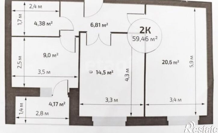 2-комн квартира 1-й кв-л, 53Б,  д. 53Б
