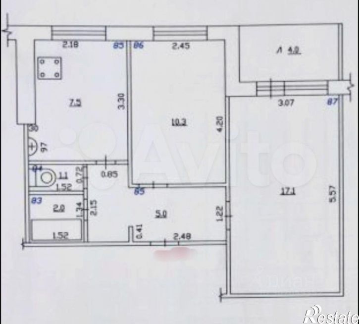 2-комн квартира ул Чернореченская, 34,  д. 34