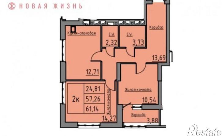 2-комн квартира ул Корабельная, 13,  д. 13
