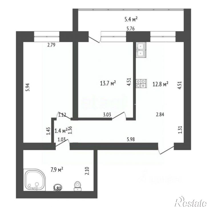 2-комн квартира пр-ка 5-я, 129,  д. 129